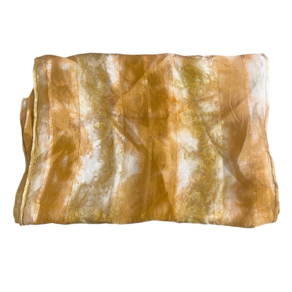 Elegant Gold Silk Scarf - Picture 1 of 6